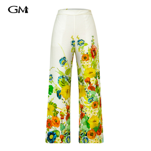 Fashionable new printed thin straight leg pants