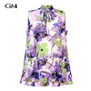 New exquisite printed stand up collar pullover dress