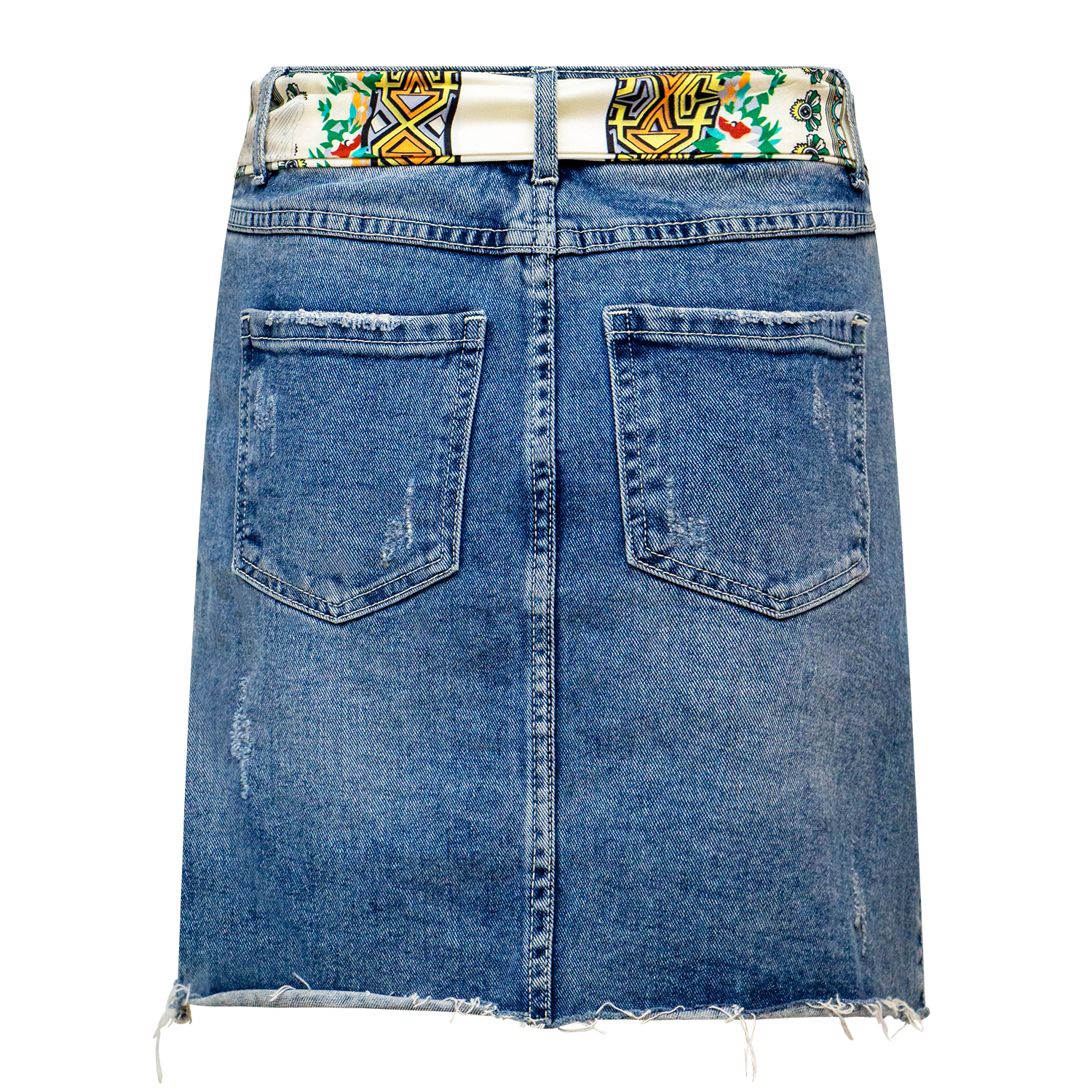 Fashionable and versatile half body denim short skirt