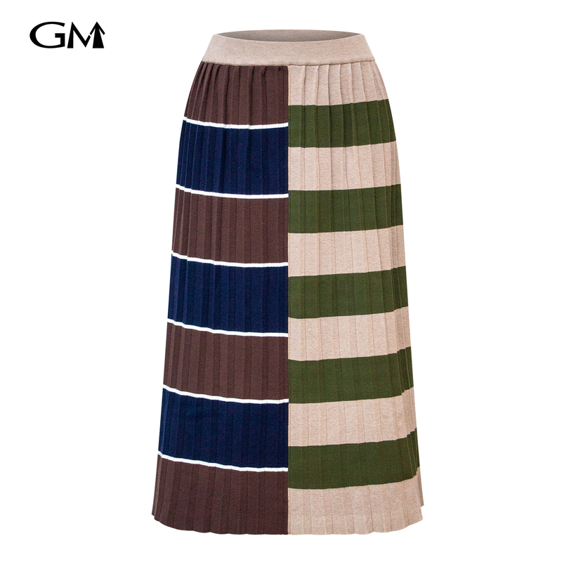 New four-color spliced knitted skirt