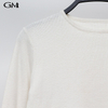 Fashion simple contrast round neck knitted top