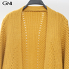 Simple Solid Color Medium Length Knitted Cardigan