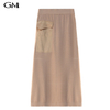 Fashionable high waisted A-line knitted skirt