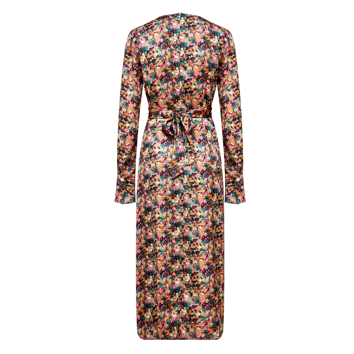 New round neck long sleeved floral dress