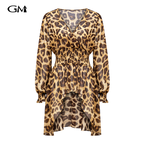 New leopard print V-neck dress