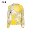 New abstract printed slim knit top