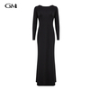 New black back hollow dress