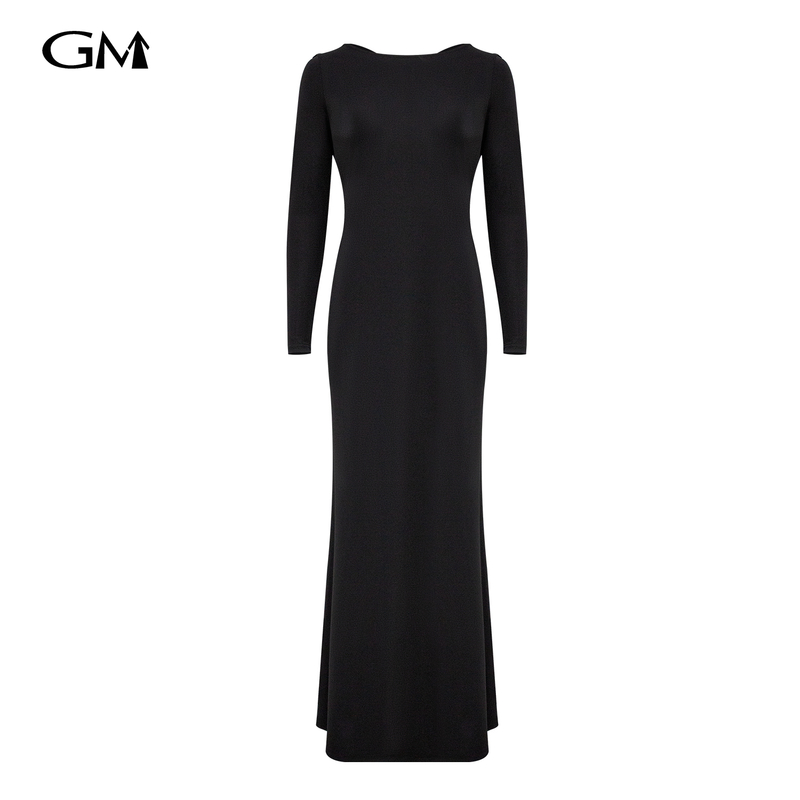 New black back hollow dress