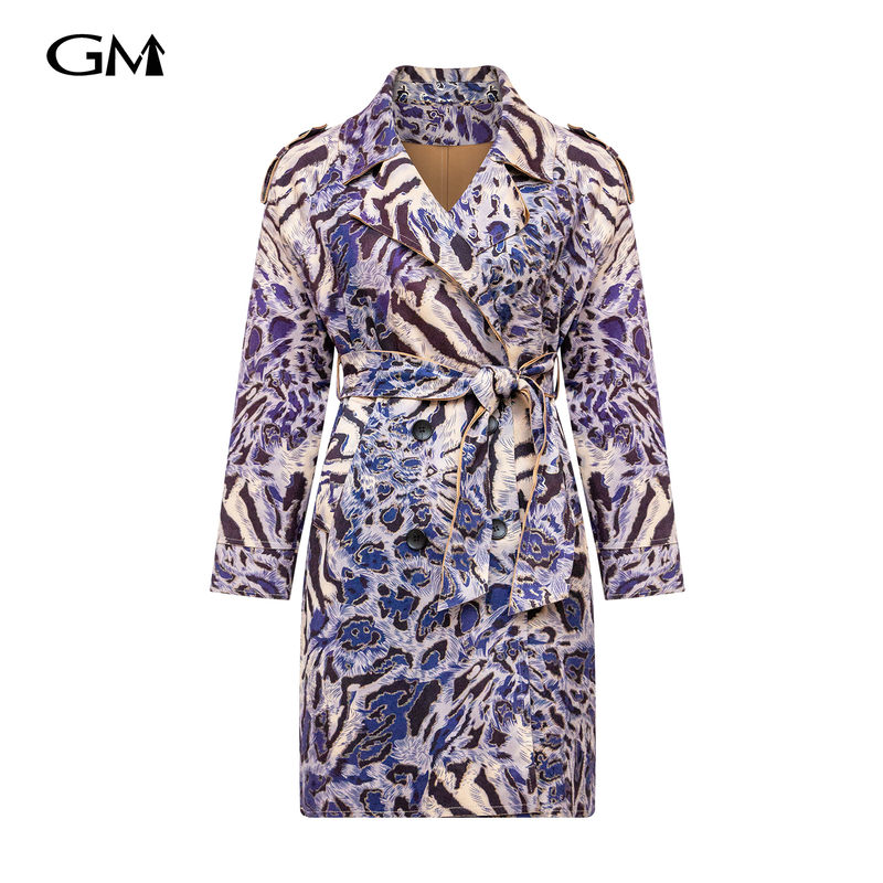 New exquisite printed lapel windbreaker