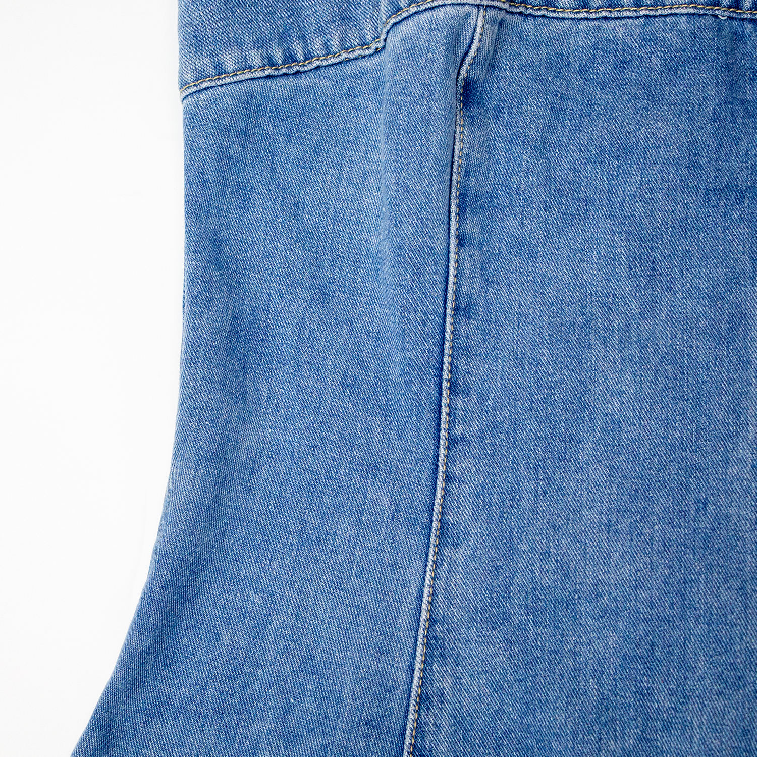 New solid color denim camisole long skirt