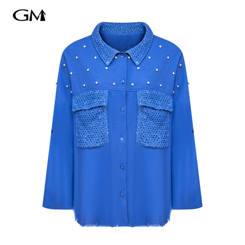 New solid color single breasted shirt