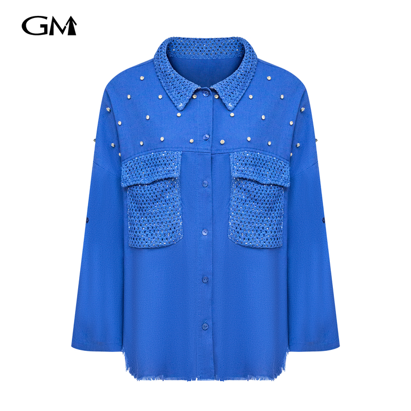 New solid color single breasted shirt