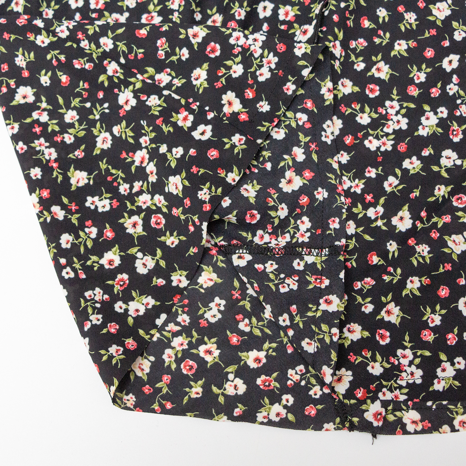 New denim patchwork floral fabric skirt