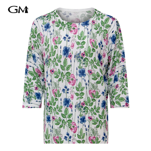 Little Fresh Flower Printed Knitted Top