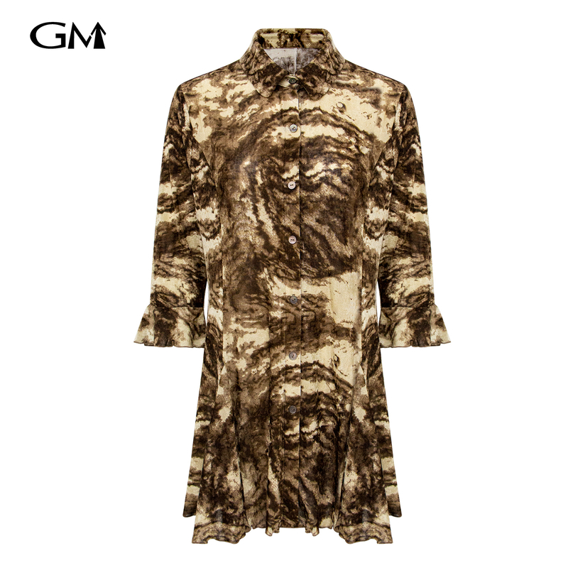 Fashionable printed mid length shirt