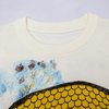 New round neck illustration printed knitted top