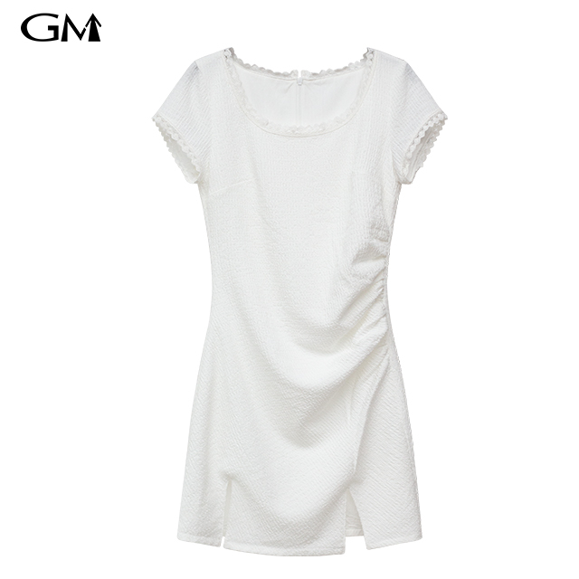 Summer Women's Vintage Square Neck Split Dress