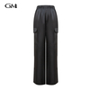 New elastic waist straight leg pants