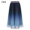 Fashionable new mesh gradient pleated skirt