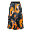 Fashionable tie dye patchwork printed high waisted pleated skirt