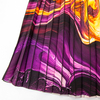 Fashionable abstract printed half pleated skirt