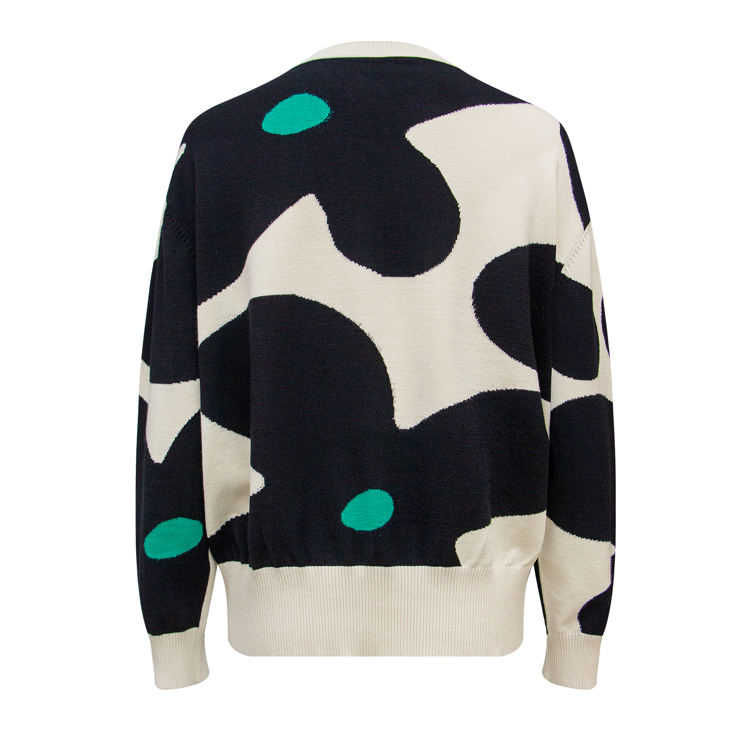 Fashionable abstract printed knit sweater