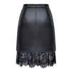 Fashionable and versatile solid color side pleated patchwork lace skirt