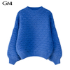 New Lantern Sleeve Fish Scale Loose Knitted Top