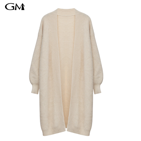 New women's mid length knitted cardigan