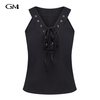 Fashionable V-neck chest strap sleeveless vest top