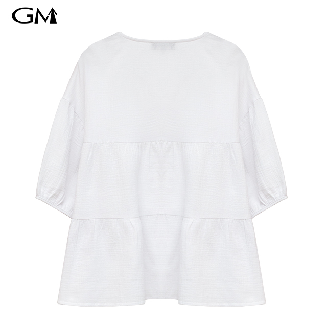 Summer New Solid Medium Sleeve Pullover Top