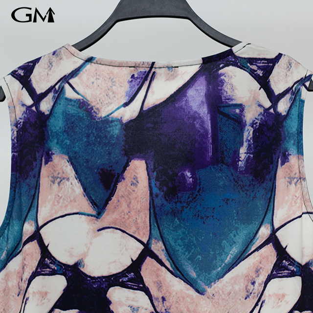 Summer thin V-neck printed sleeveless top