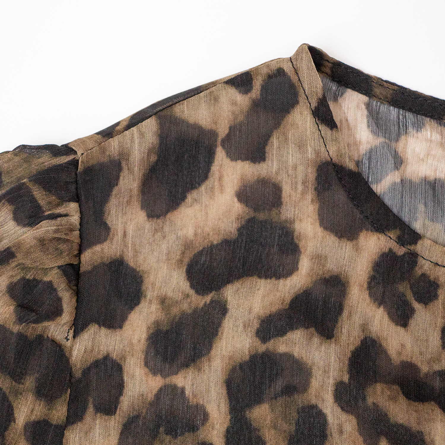 Round neck leopard print dress