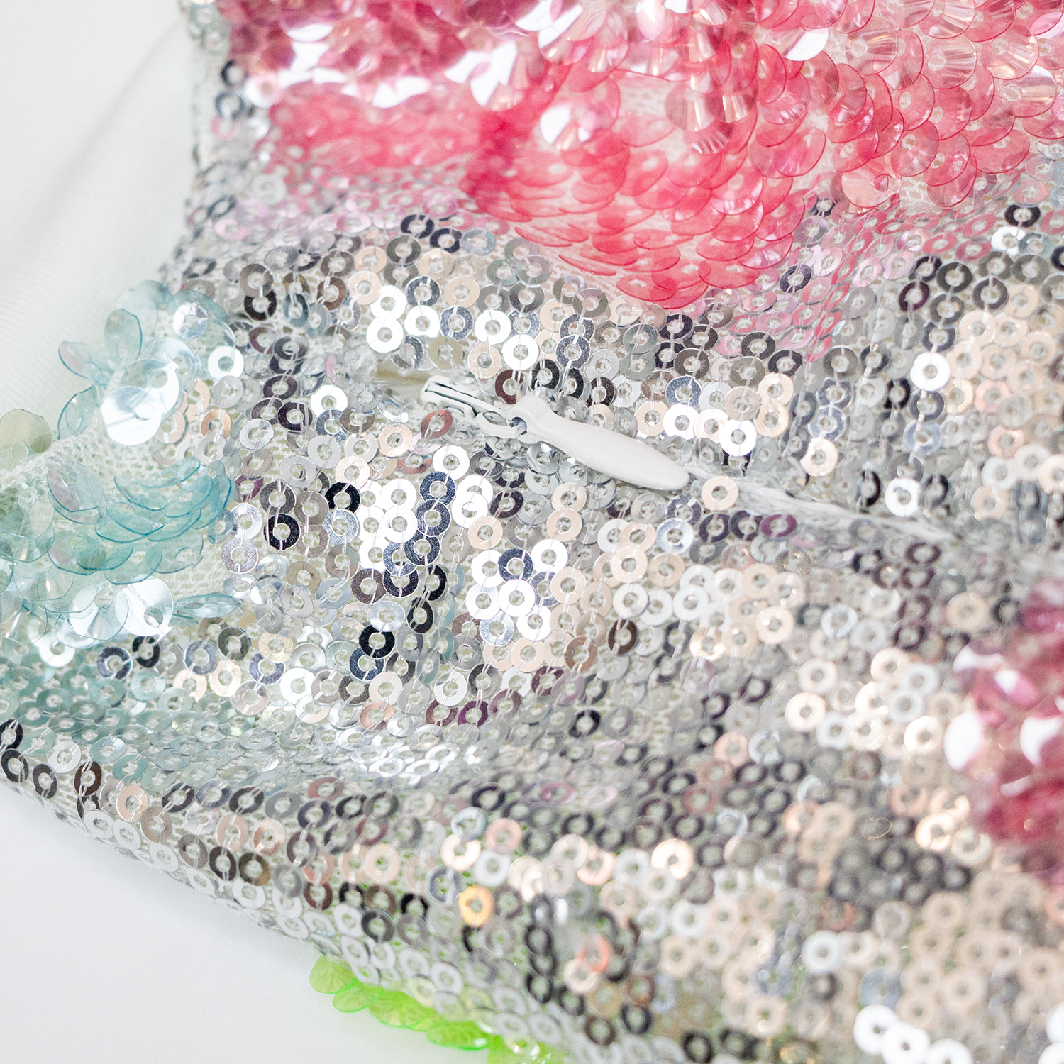 New V-neck sequined patchwork long dress