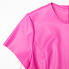 New solid color PU leather waist cinching dress