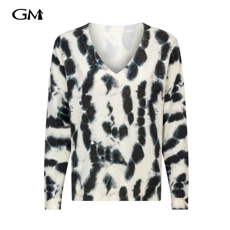 New V-neck loose knit top