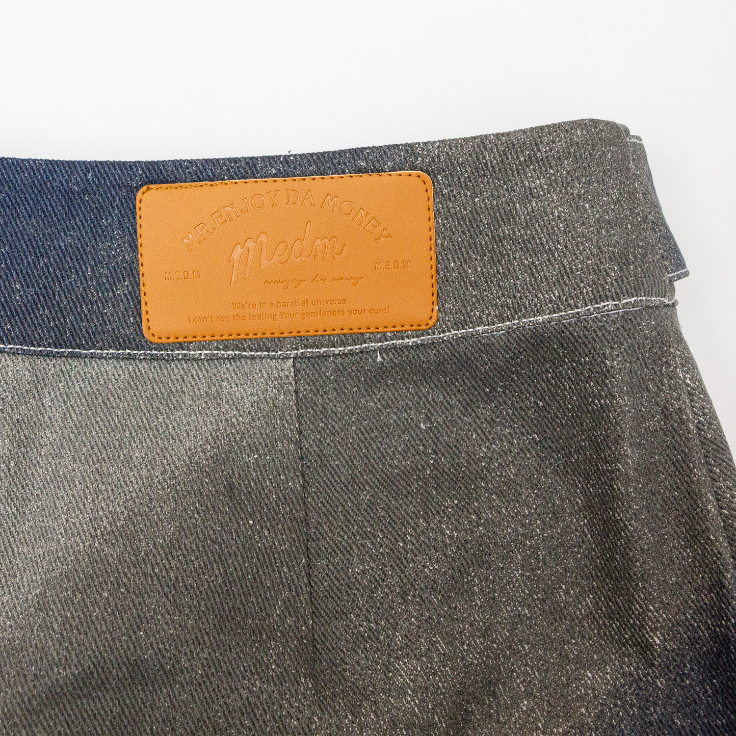 New gradient denim midi skirt