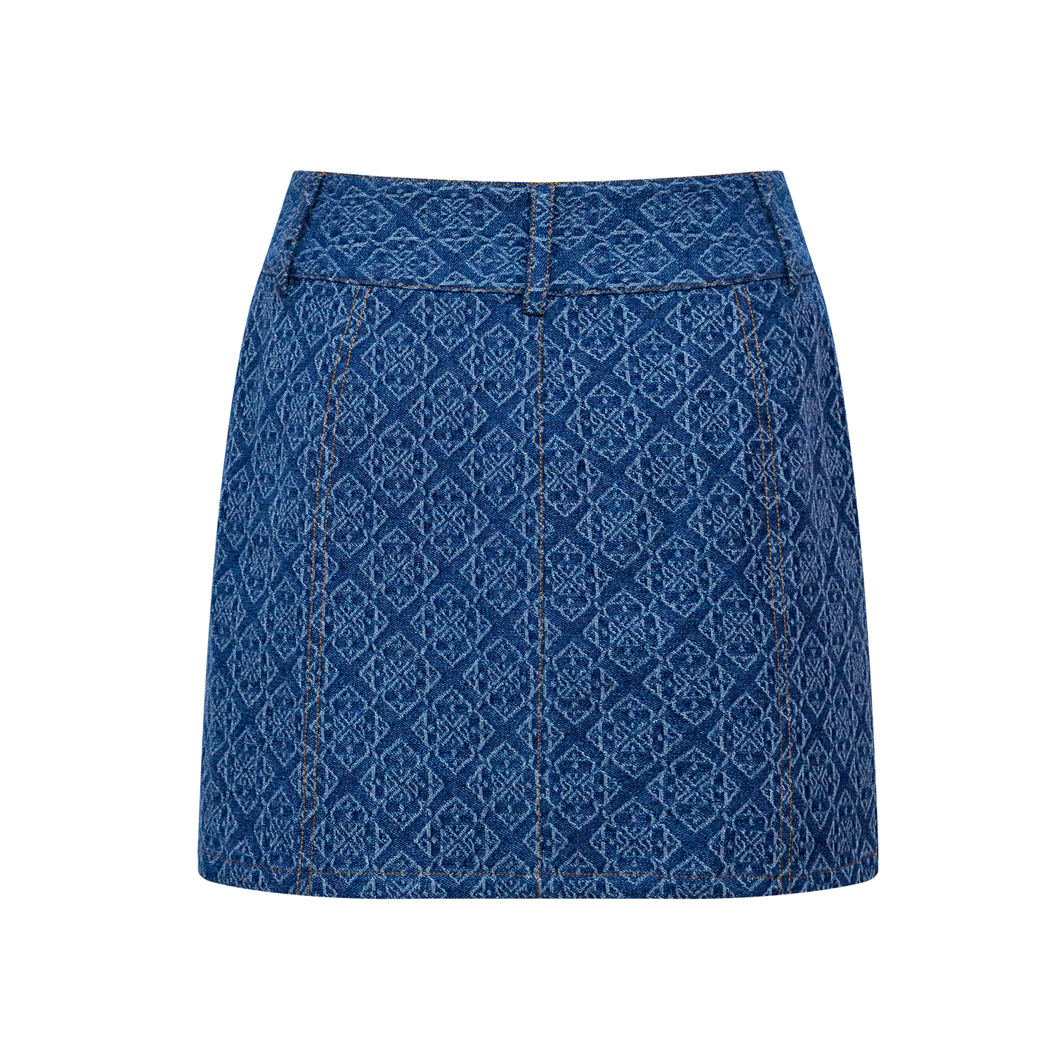 New printed denim skirt