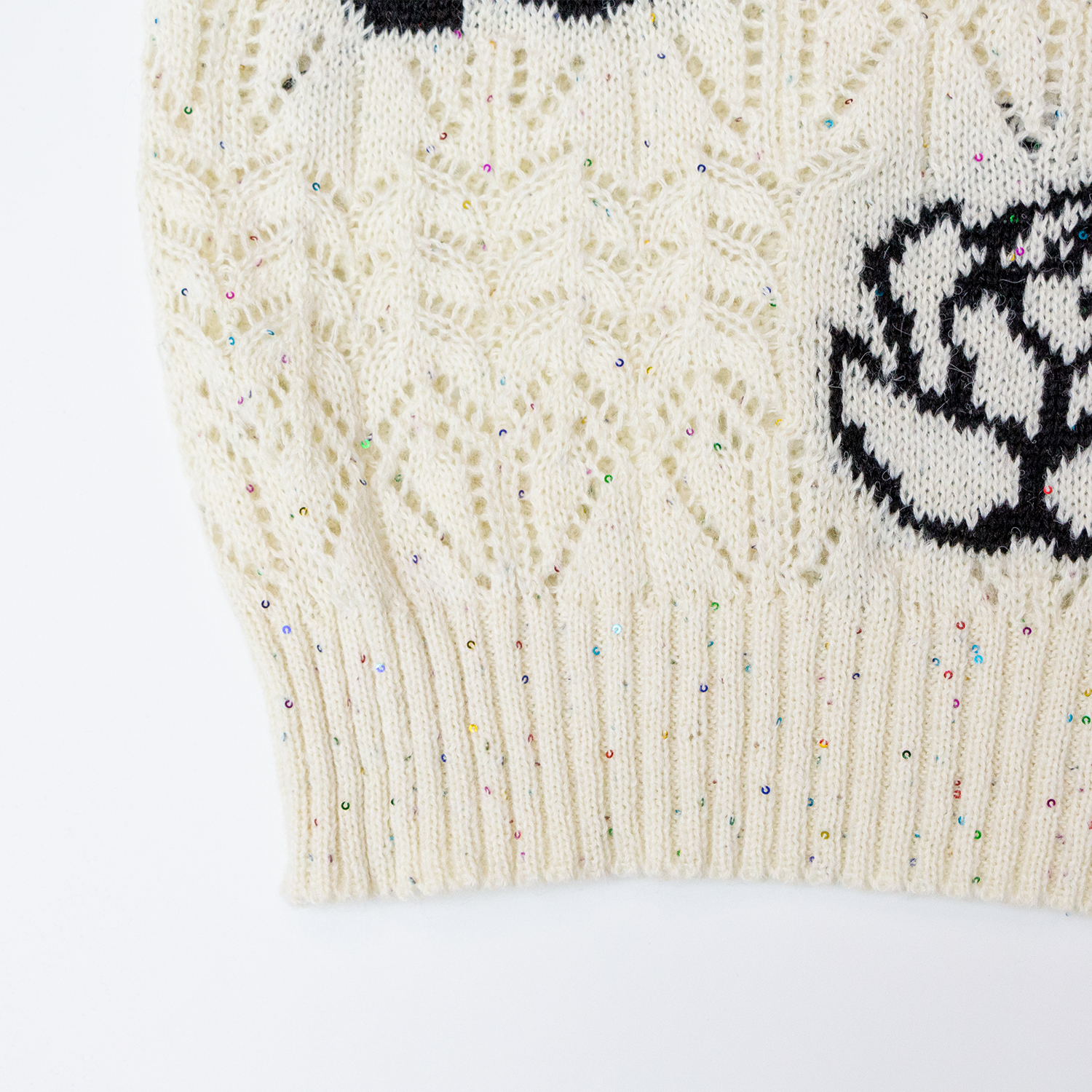 New Rose Printed Hollow Knitted Tank Top