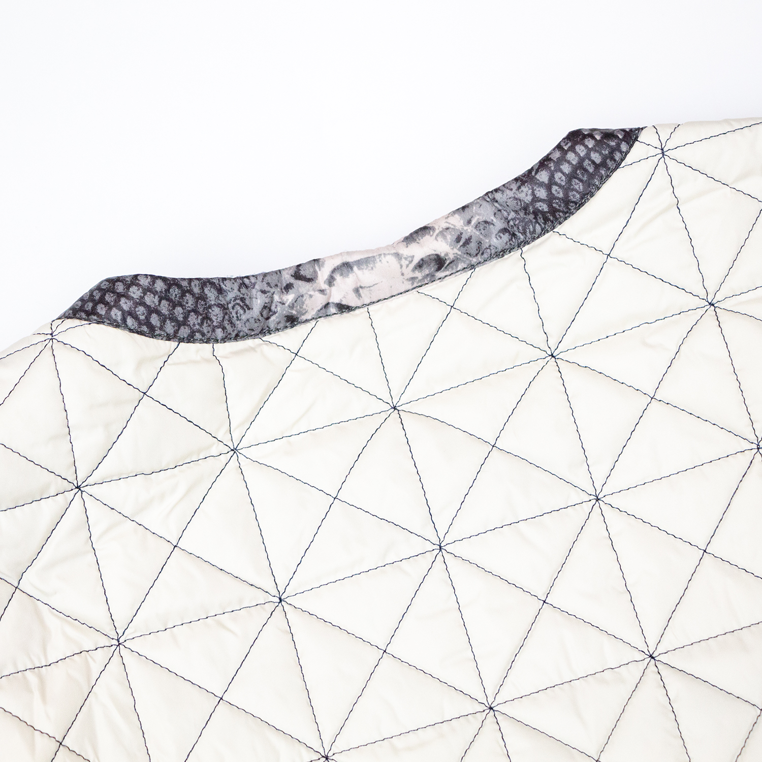 New snake pattern splicing medium long thin cotton jacket