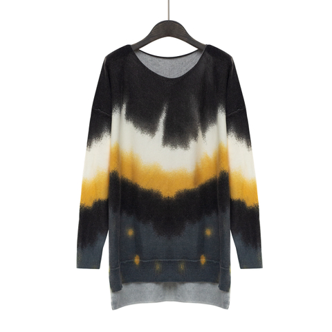 Printed Combo Oversize Knitted Top