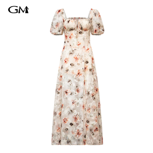 New bubble sleeve slim fit dress