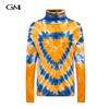 New tie dye stand up collar pullover knitted sweater