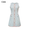 Fashionable round neck small fragrant sleeveless dress
