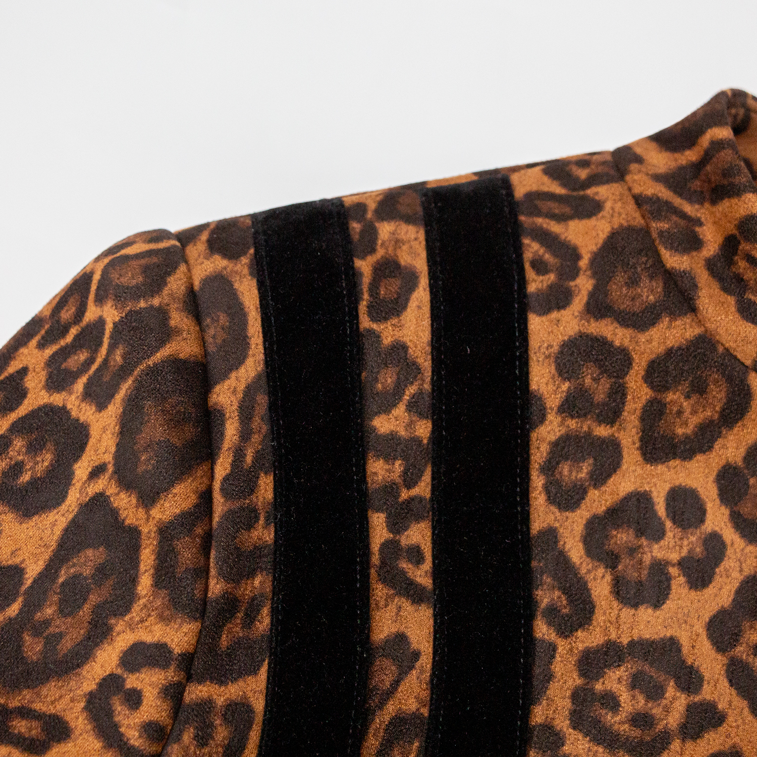 New stand up collar zipper leopard print jacket