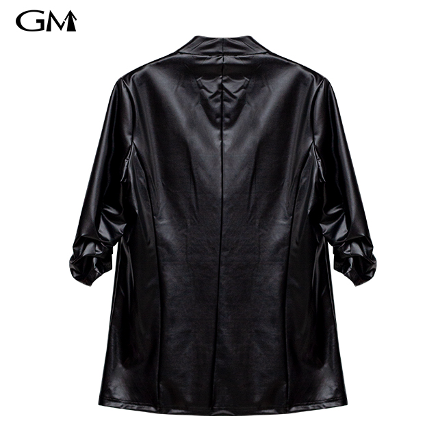 Fashion Women's Korean Fit PU Leather Coat