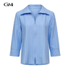 New V-neck blue loose fitting pullover top