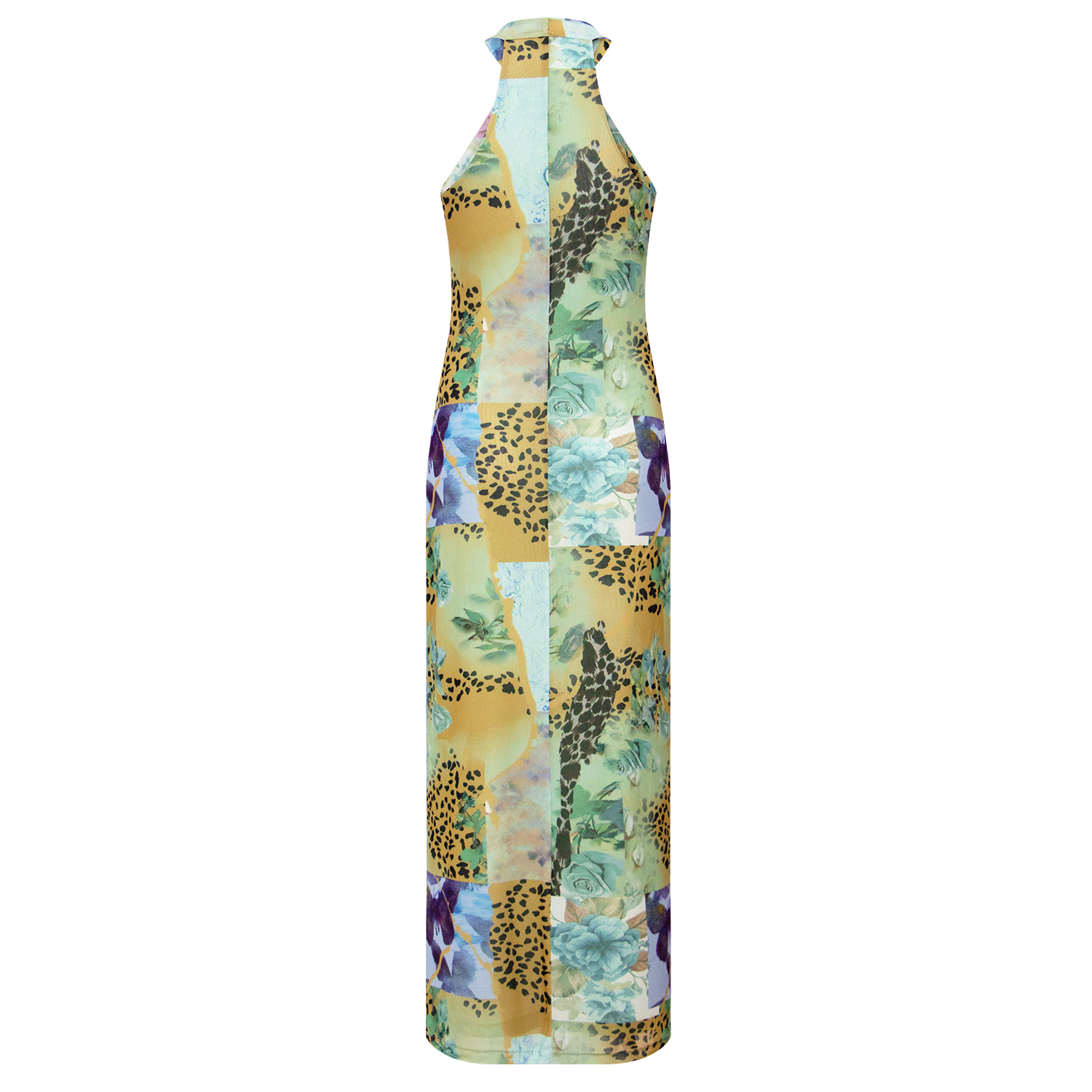 New printed neck hanging dress