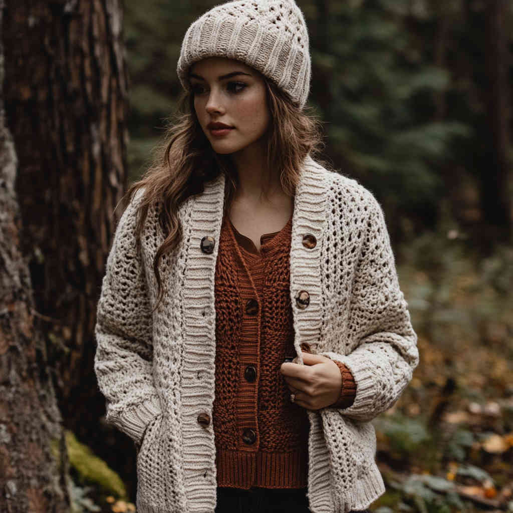 Cozy Outdoor Adventures with Knitted Cardigan