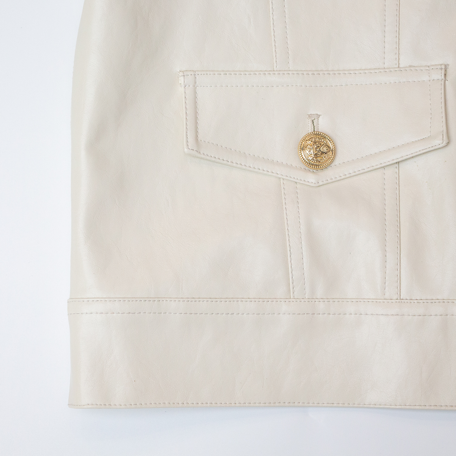 New minimalist and versatile single breasted PU leather jacket
